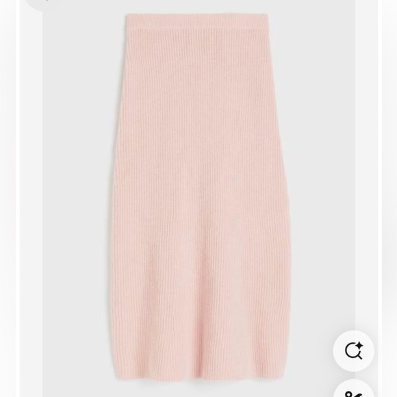 H&M Light Pink Midi Sweater Skirt Size Small - Picture 1 of 4
